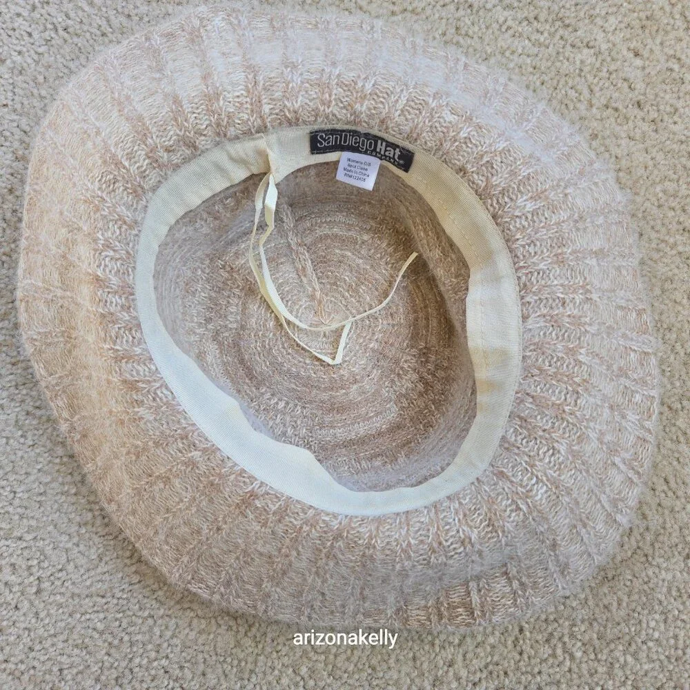 NWT San Diego Hat Co. Fuzzy Angora-blend Bucket Hat Cape Horn Camel